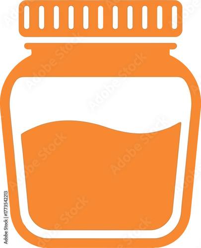 Orange jam jar icon simple vector illustration minimalist food container vector