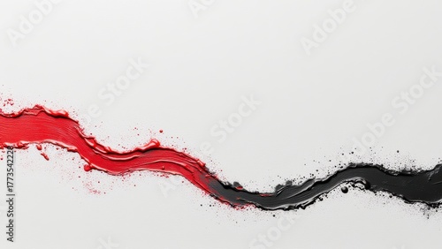 Abstract Red and Black Paint Stroke