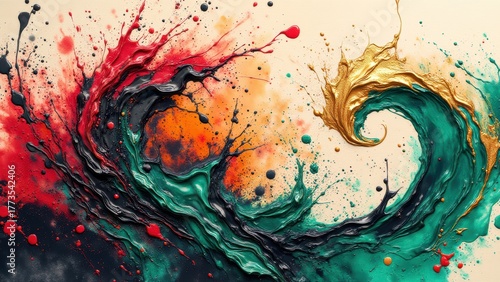 Vibrant Abstract Paint Splash Design