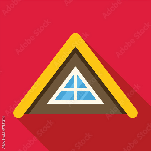 Triangular garret window integrated into a contemporary house design, adding a touch of elegance and functionality to the attic space