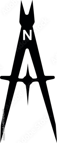 Vintage compass tool illustration navigational instrument graphic vector