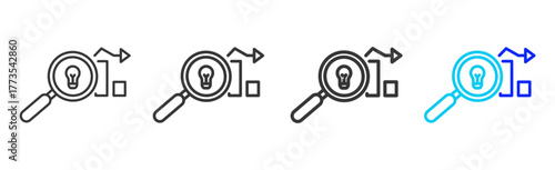 Smart Investing icon set collection in creative outline style for business featuring smooth line variation suitable for financial freedom strategy and digital growth