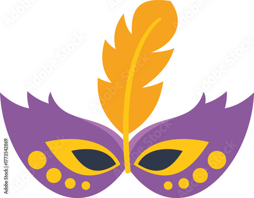 Festive carnival mask with vibrant colors, evoking the spirit of mardi gras and masquerade balls