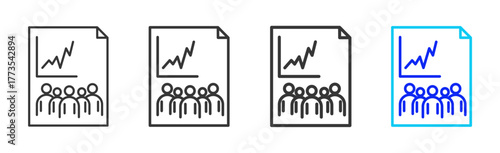Mutual Funds icon set collection in creative outline style for business featuring smooth line variation suitable for financial freedom strategy and digital growth