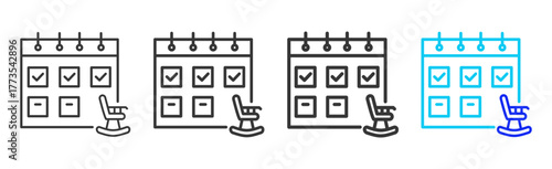 Retirement Plan icon set collection in creative outline style for business featuring smooth line variation suitable for financial freedom strategy and digital growth