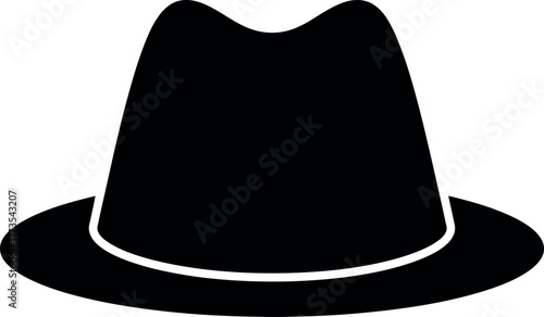 Classic fedora hat silhouette style icon fashion retro gentleman accessory vector
