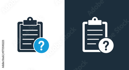Help question mark symbol clipboard - Vector icon symbol for website - Icon vector - Blue icon vector