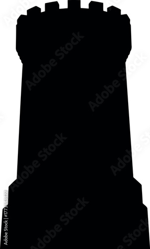 Silhouette of a castle tower fortress medieval architecture vector