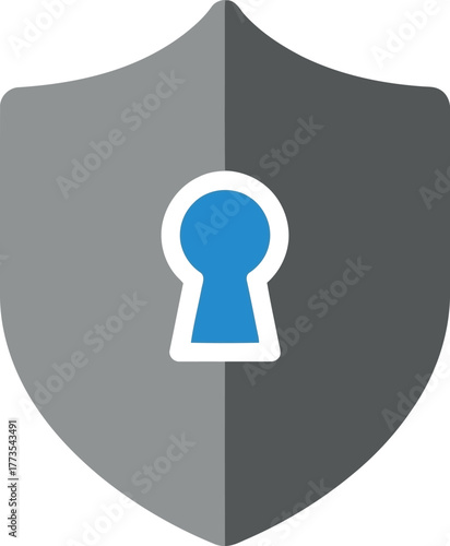 Shield with keyhole icon secure data protection concept vector