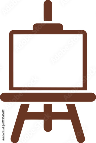 Artist's wooden easel with blank canvas ready for creation vector