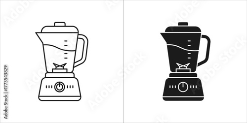 Blender icon in outline and solid black