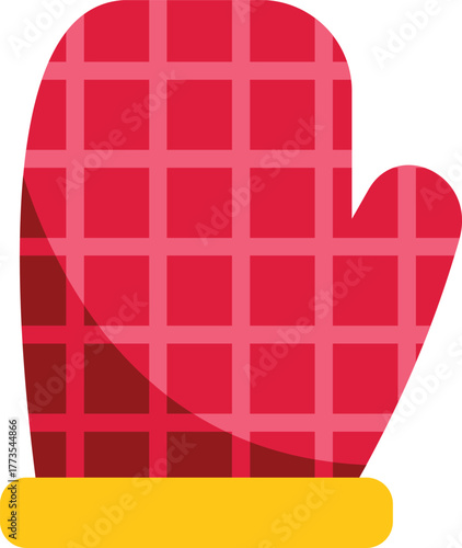 Kitchen protective glove with checkered pattern, essential for handling hot cookware safely