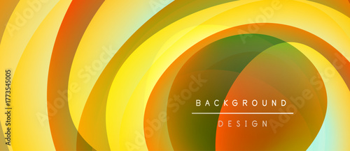 Abstract swirling lines create dynamic visual effect. Warm colors dominate composition, suggesting energy, movement. Modern design element.