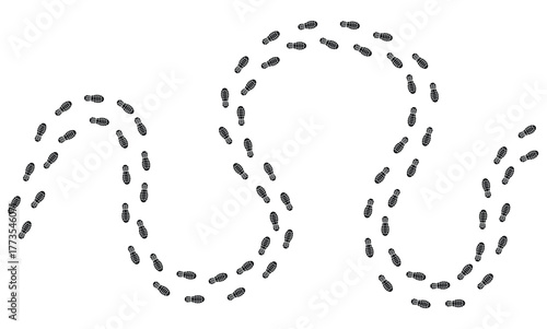 trace, human steps, footprints in shoes, path, isolated on transparent vector	
