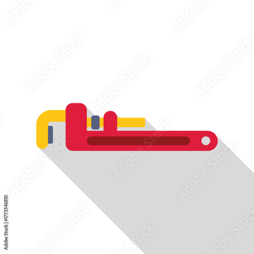 Adjustable pipe wrench with long shadow, ideal for plumbing and maintenance work