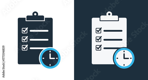 Business task time management icon vector - Vector icon symbol for website - Icon vector - Blue icon vector
