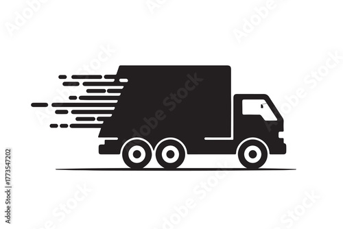 Fast Delivery Truck Icon – Express Shipping, Logistics, Cargo Transport, and Speed Freight Symbol