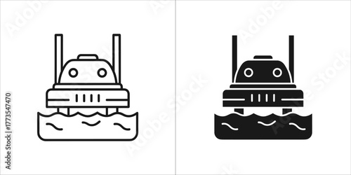 Drone icon, unmanned aerial vehicle symbol, water