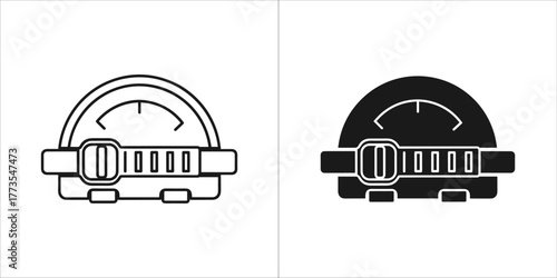 Speedometer icon, gauge symbol, measurement tool