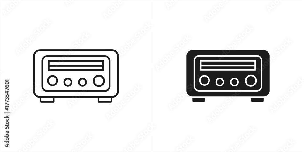 Fototapeta premium Radio receiver icon, outline and filled version