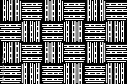 Abstract seamless line art pattern with vertical and horizontal lines.