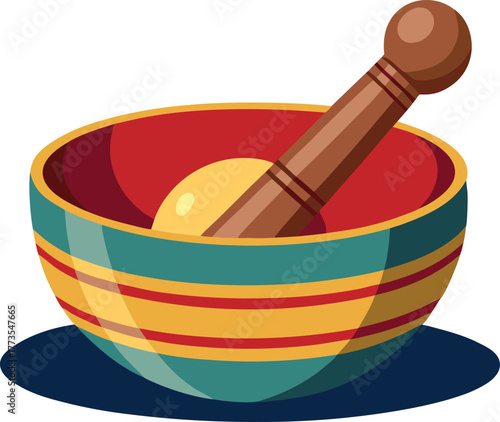 Sound therapy: Tibetan singing bowl with mallet