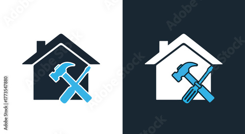 Repair and construction service symbol - Vector icon symbol for website - Icon vector - Blue icon vector