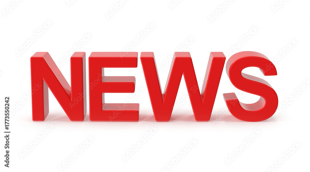 Fototapeta premium Bold Red 3D News Headline