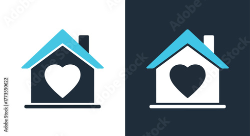 Home love protection vector icon graphic - Vector icon symbol for website - Icon vector - Blue icon vector