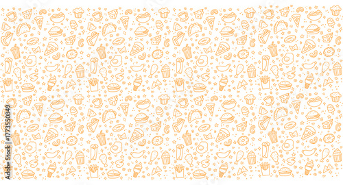 yellow junk food, fast food, food seamless pattern background 3
