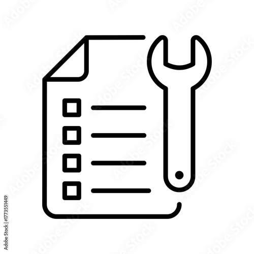 Clipboard and Wrench icon