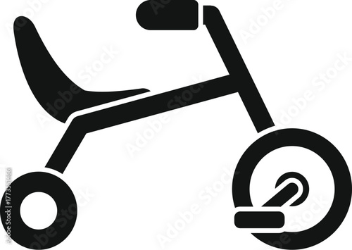 Child tricycle silhouette promoting outdoor fun and healthy lifestyle for kids