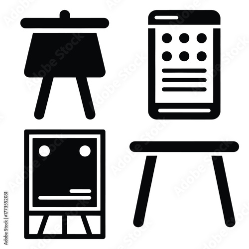 art board  icon vector set and silhouette collection.