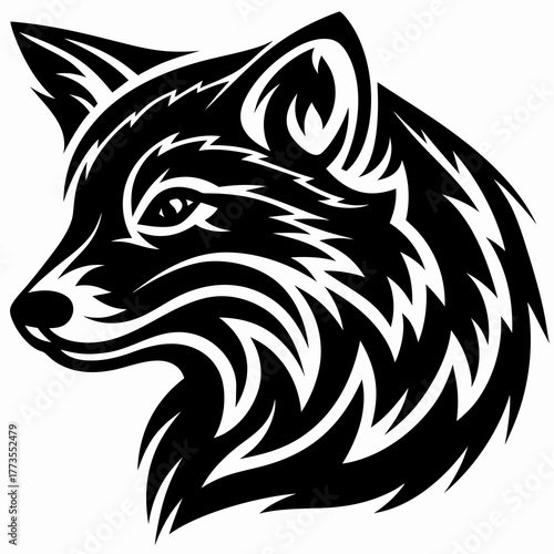 Tribal Style Fox Head Illustration - Majestic and Fierce