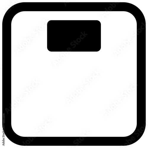 Bathroom scale. Outlined stroke vector icon with black-filled details.