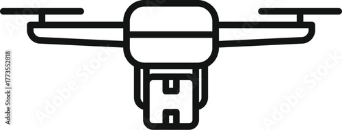 Modern drone carrying package, representing fast delivery service, efficient shipping, and innovative aerial transportation