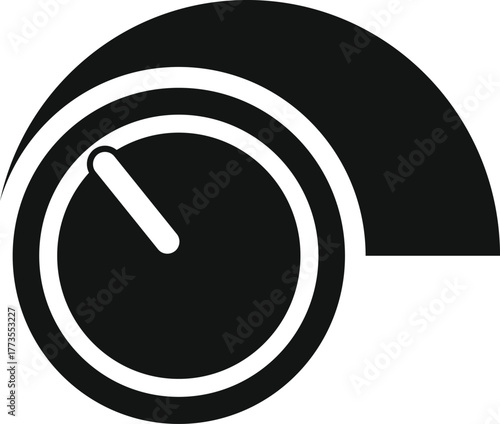 Volume control knob increasing sound level icon in simple style isolated on white background