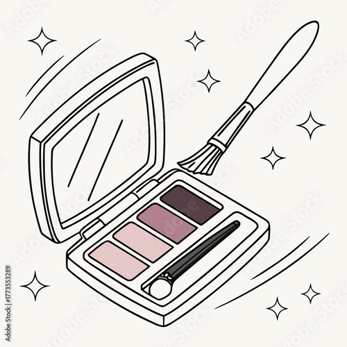 Eye shadow palette with brush