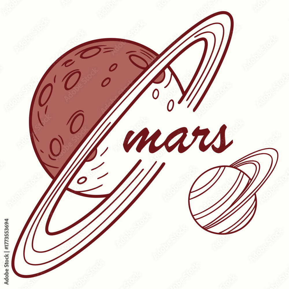 Obraz premium Mars planet vector illustration