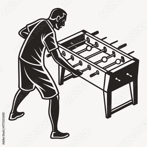 Man playing foosball