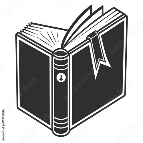 Open book with bookmark