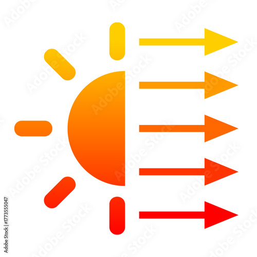 Sun heating vector icon