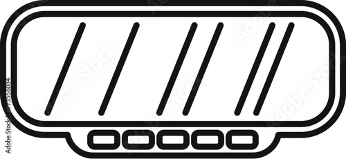 Car digital video recorder showing front view through windshield with buttons for control