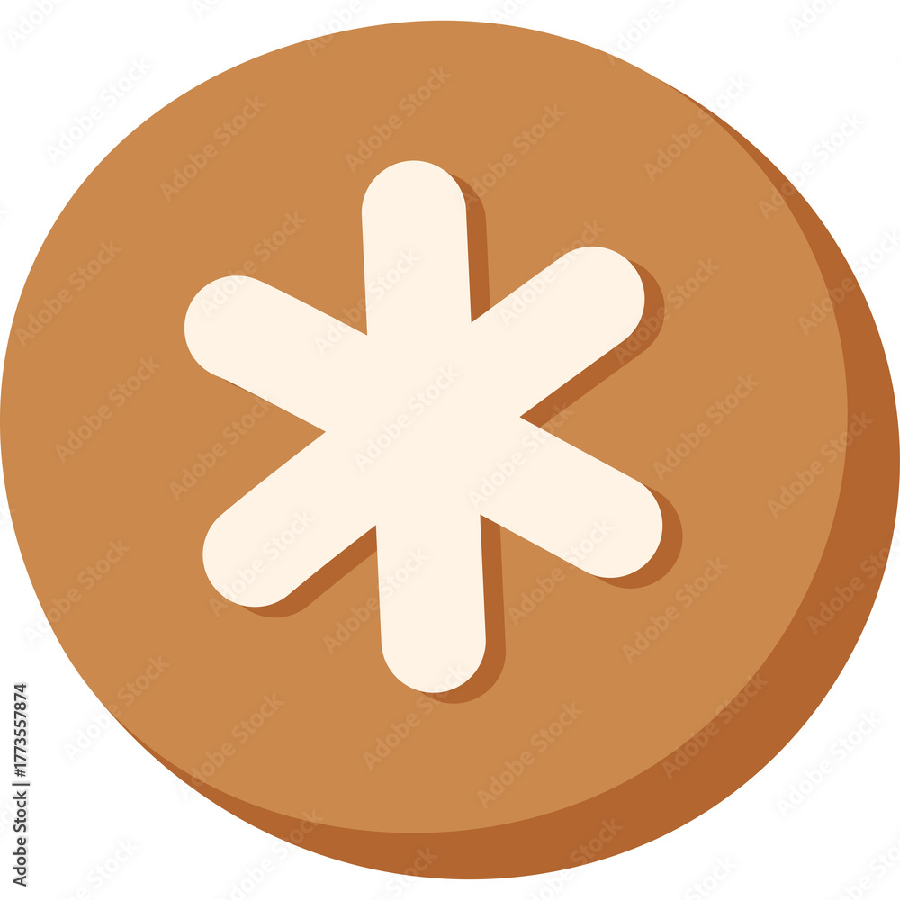 Obraz premium A Single Gingerbread Cookie Shaped Like a Six Pointed Star on a Transparent Background Ideal for Holiday Designs