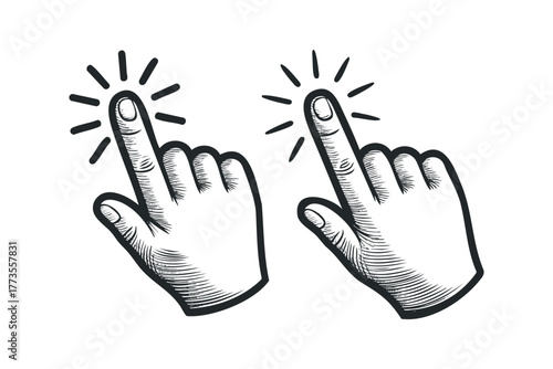 Two Index Finger Clicks With Radial Lines