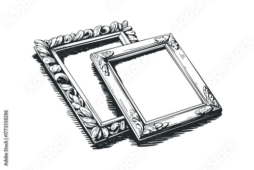 Ornate antique picture frame illustration