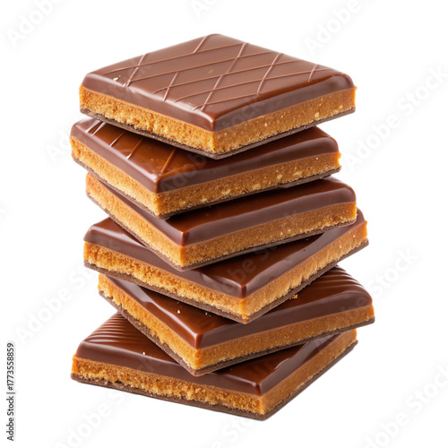 Delicious English toffee stacked on transparent background create enticing visual treat that captures essence of indulgence