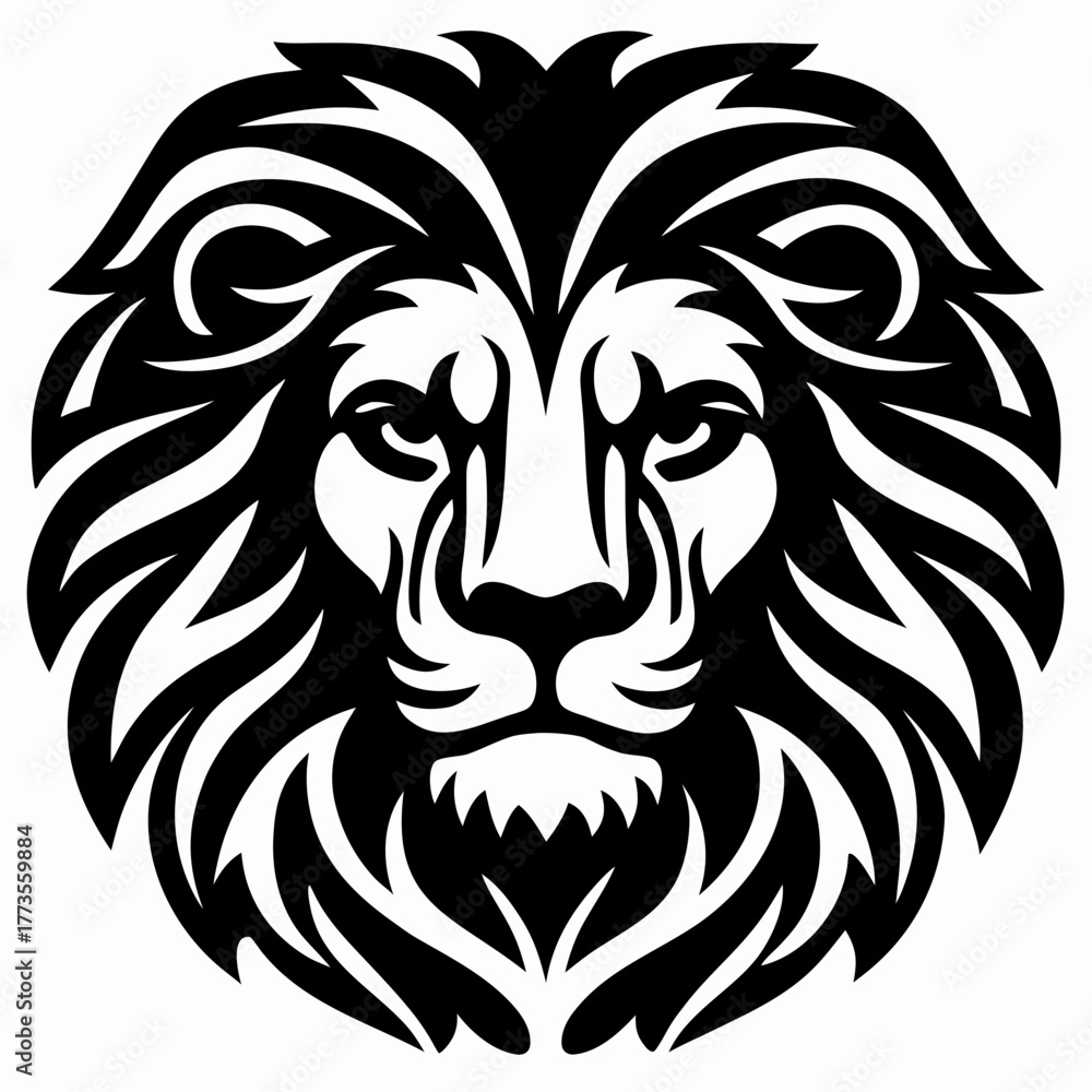 Fototapeta premium Stylized Lion Head Vector Illustration