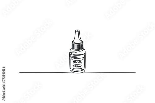 Continuous Line Drawing of Nasal Spray Bottle