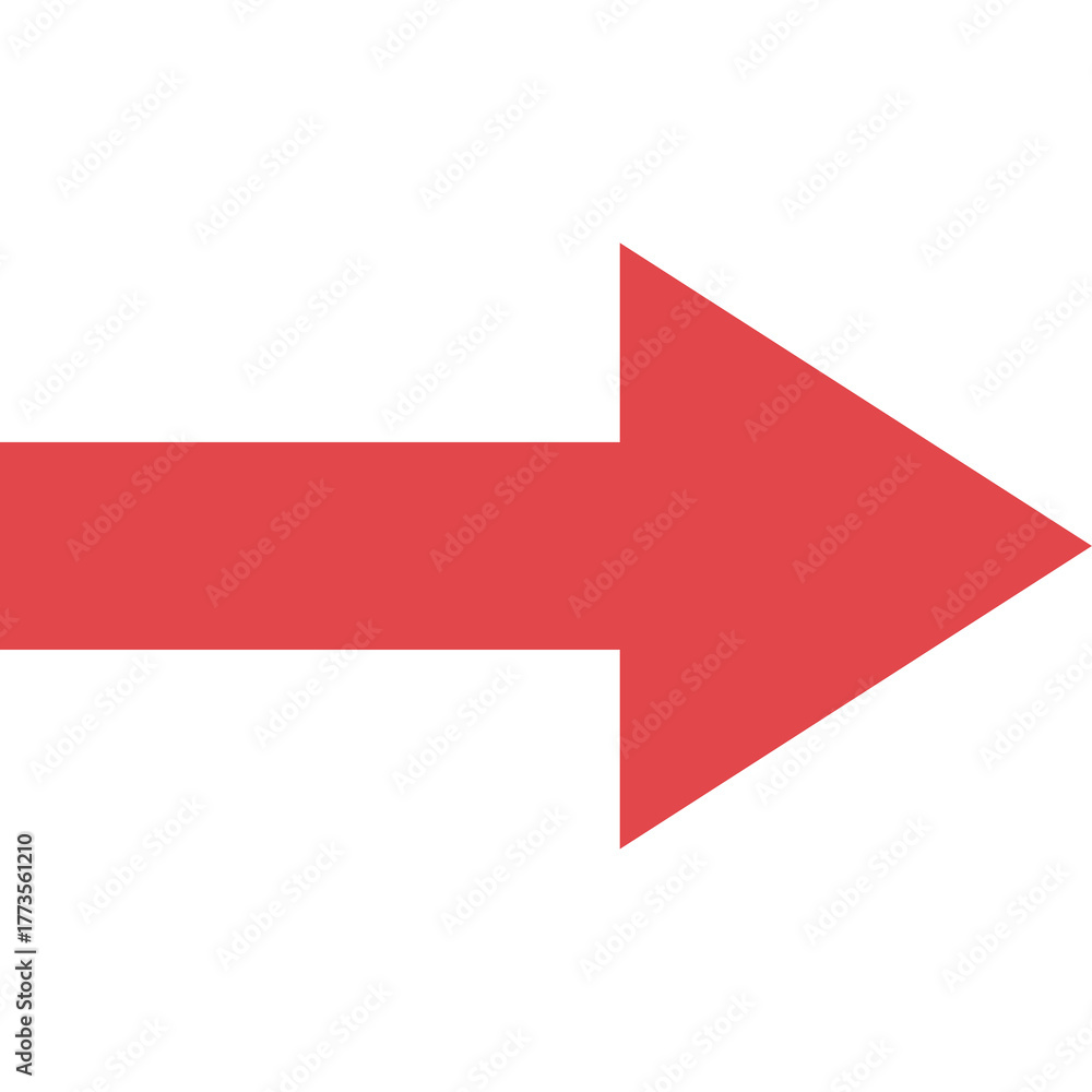 Fototapeta premium A Vibrant Red Arrow Pointing To The Right On A Clean Transparent Background Illustrating Direction And Progress In A Simple Graphic Style